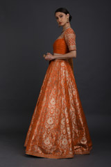 Orange Banarasi Lehengauntitled (4 of 9)